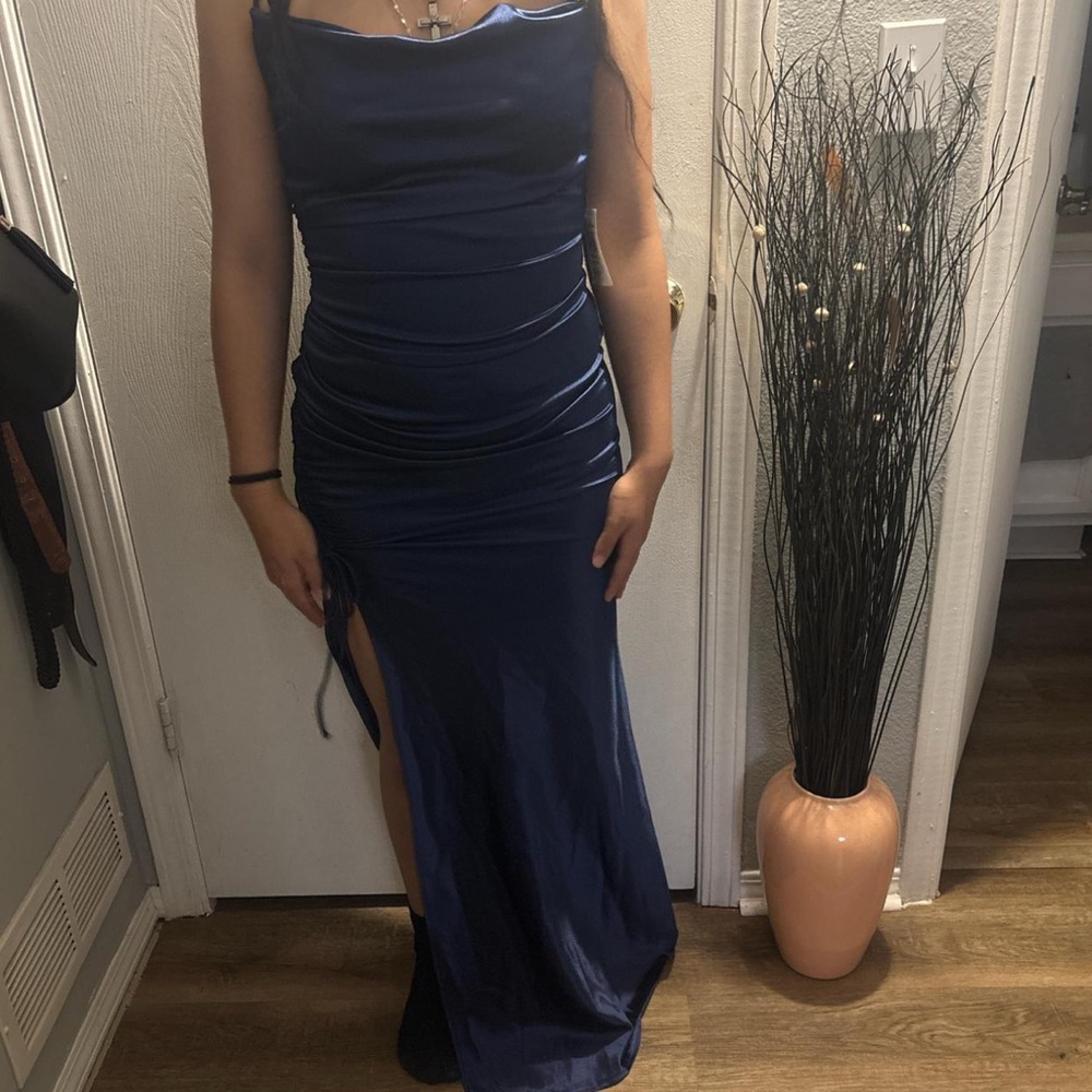 Elegant Navy Blue Evening Dress